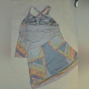 Lucky In Love Tennis Set In L. Top Eith Built.in Bra And Skort